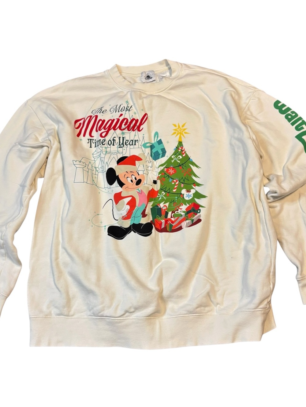 Walt Disney World Santa Mickey Castle Christmas 100% Cotton Pullover Men’s XXL